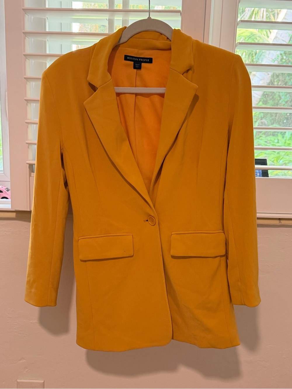 Boston Proper Golden Yellow Single-Button Blazer